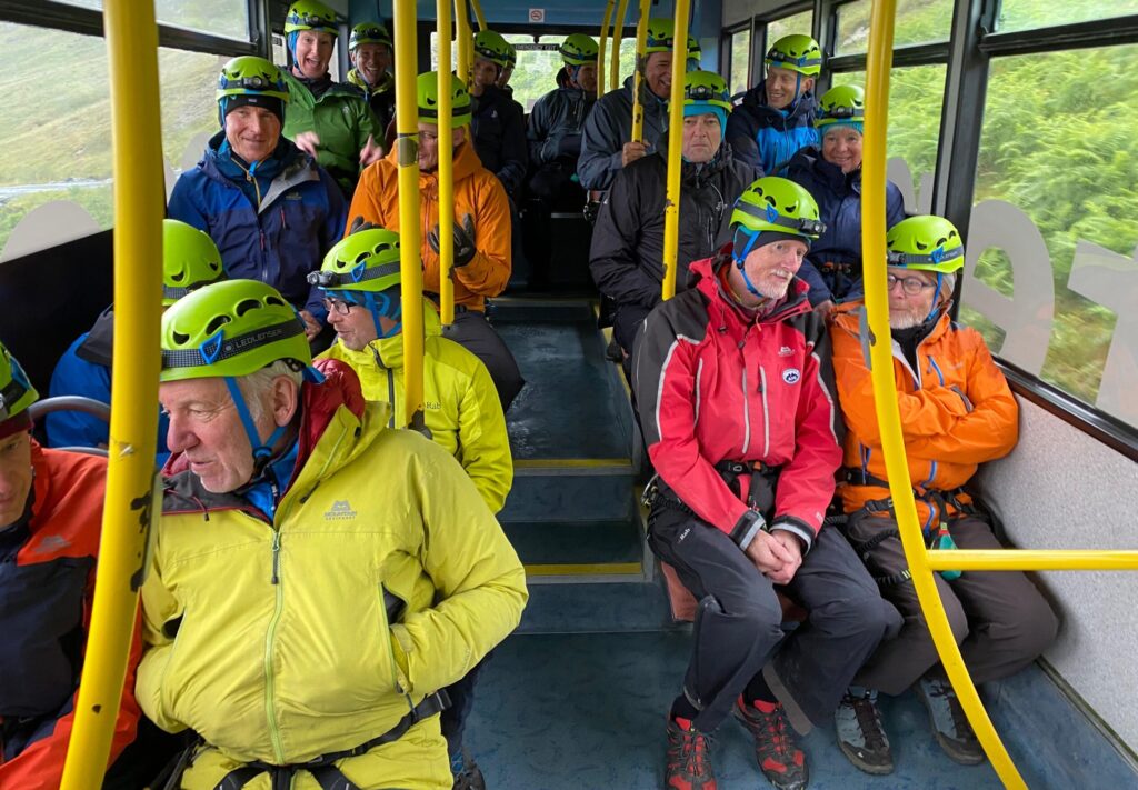 Adventure RMS inspectors and staff in safety gear travelling for a CPD day