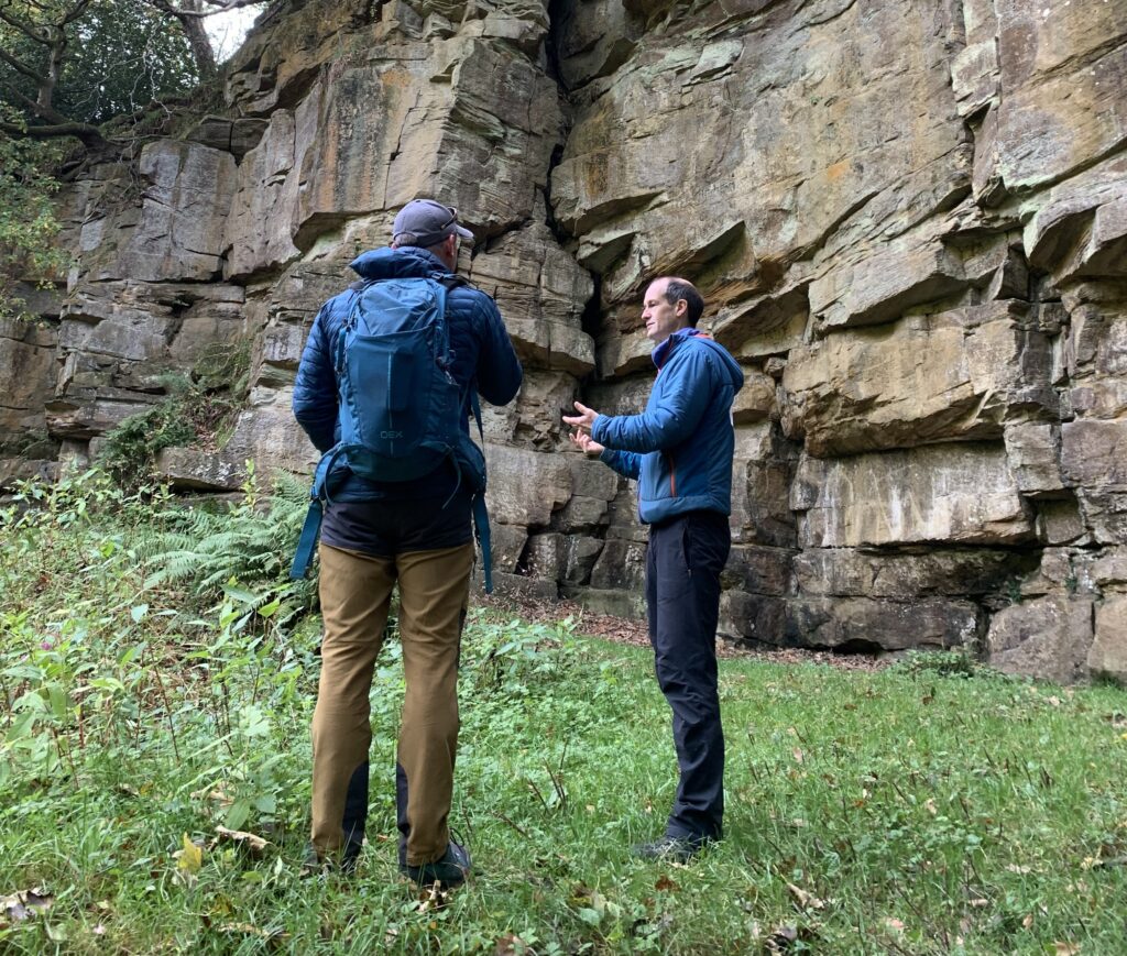 Andrew Siddle of B Outdoors and Tim Morton of Adventure RMS during an assessment in Northumberland