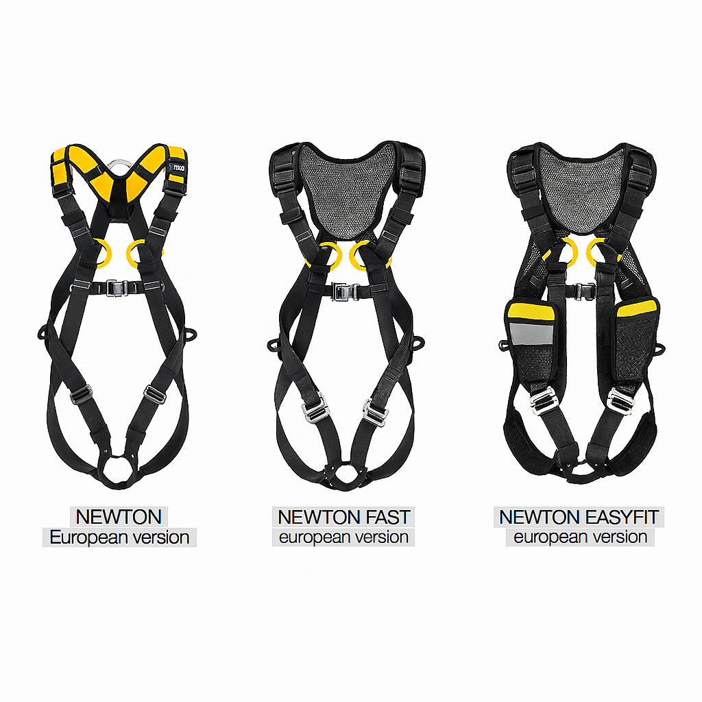 Image of 3 PETZL Newton European version harnesses