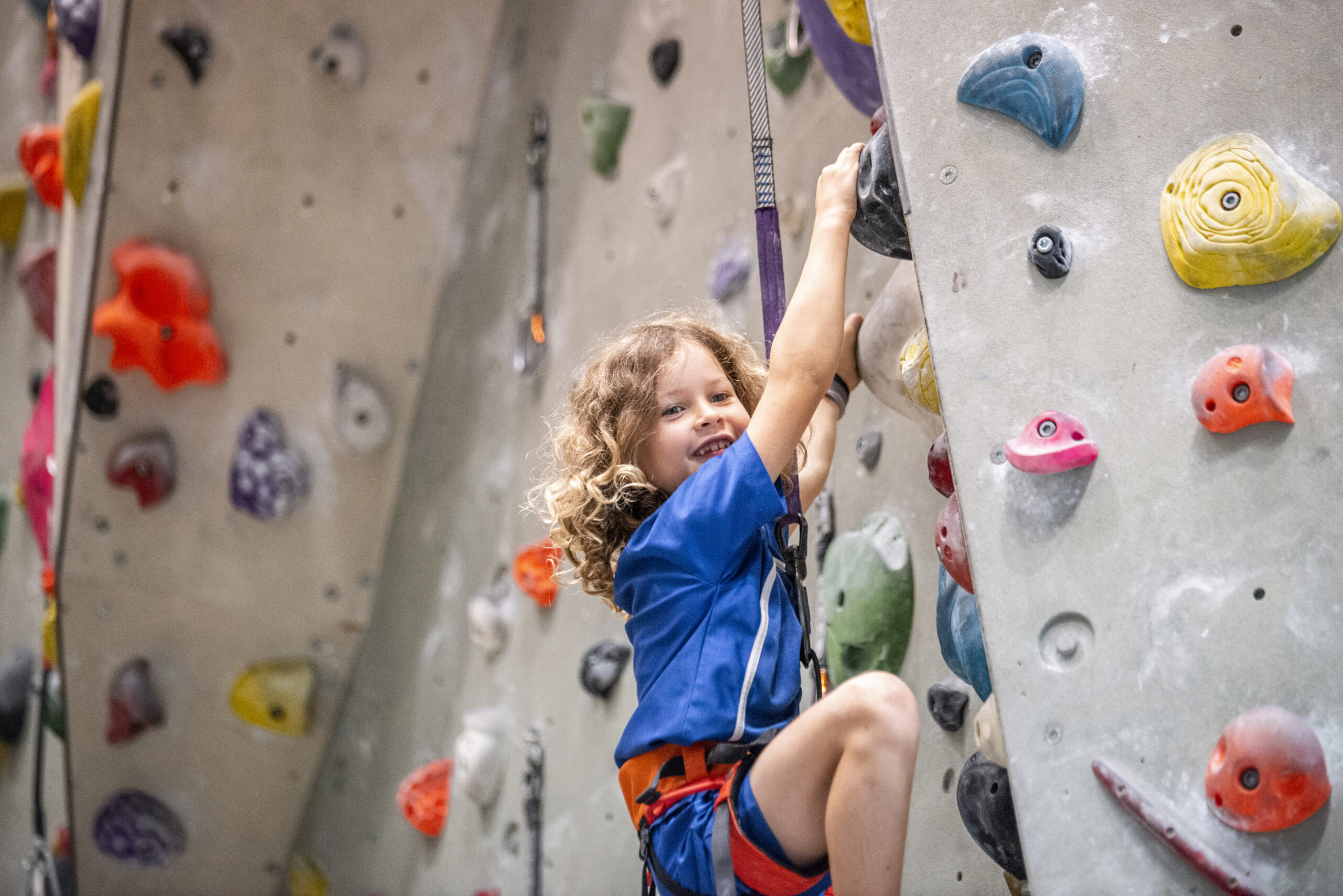 Child on climbing wall